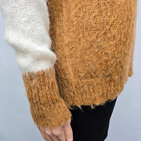 FRNCH Paris Sweater Mohair Blend Women M/ L Colorblock Ombre Stripe Crewneck - Picture 7 of 12